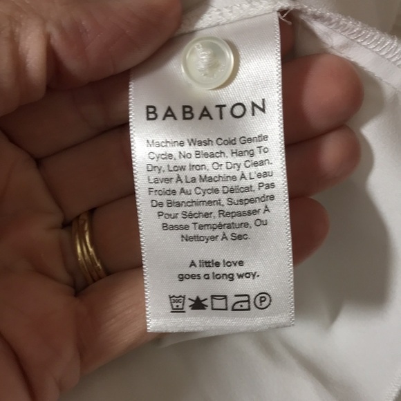 Aritzia Babaton White Pleated Blouse - Picture 7 of 11